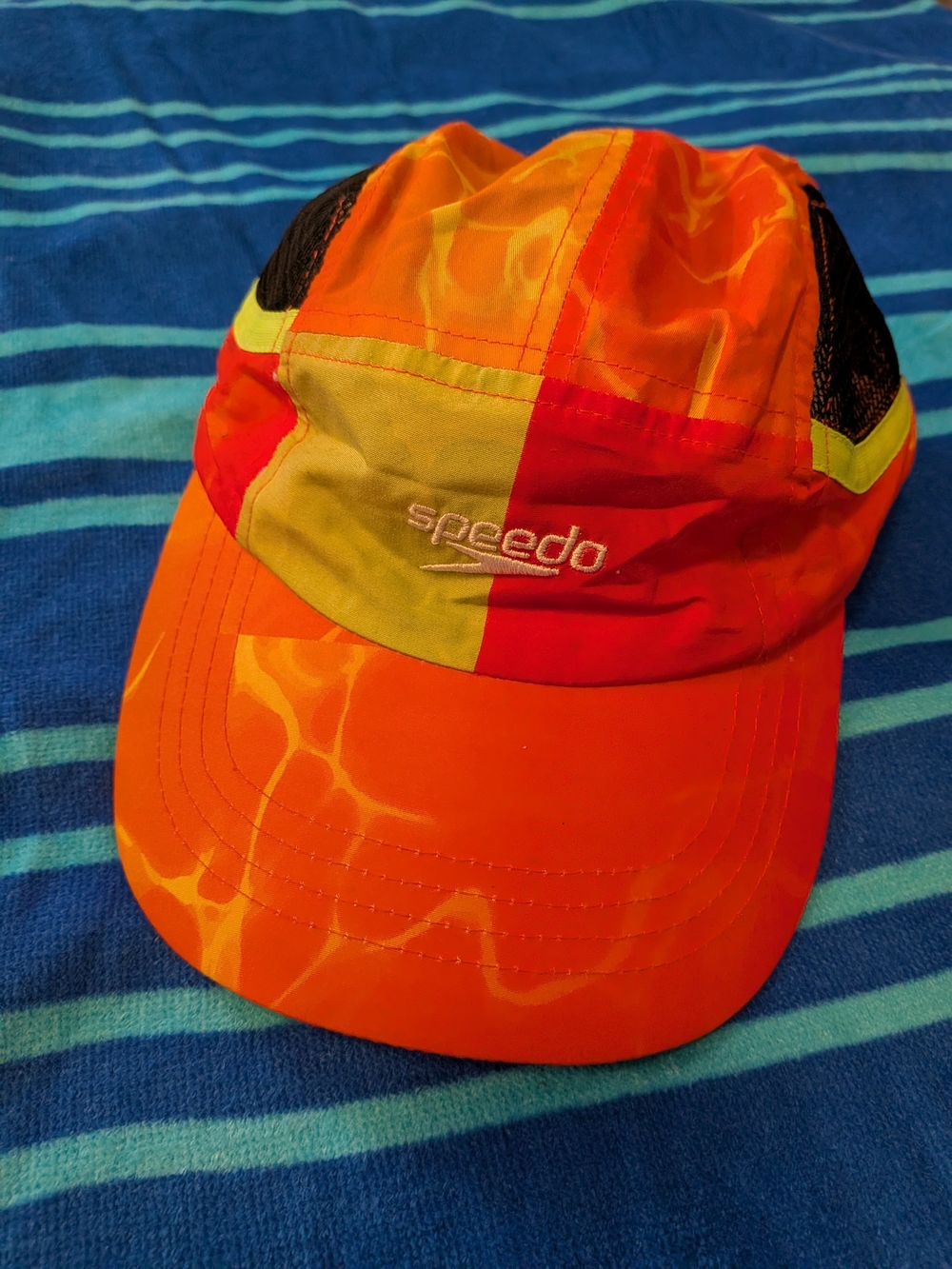 Speedo Orange Performance Swim Cap Hat